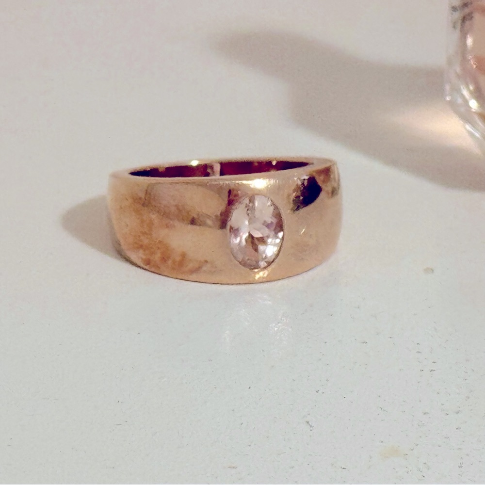 One Carat Peach Morganite Rose Gold Ring